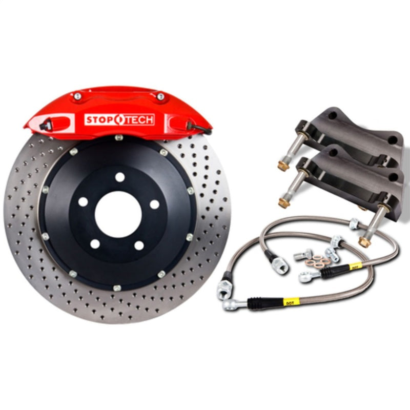 StopTech BBK 93-98 Toyota Supra / 92-00 Lexus SC300/SC400 Front ST-40 355x32 Red Drilled Rotors