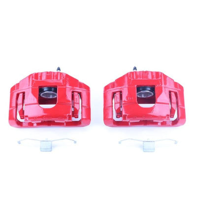 Power Stop 05-06 Audi A4 Front Red Calipers w/Brackets - Pair