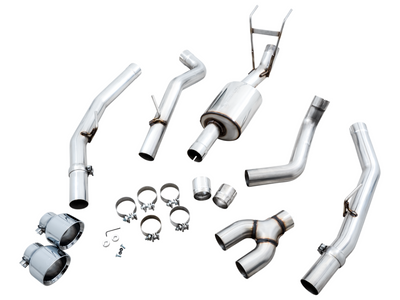 AWE Tuning 09-18 RAM 1500 5.7L (w/Cutouts) 0FG Dual Rear Exit Cat-Back Exhaust - Chrome Silver Tips