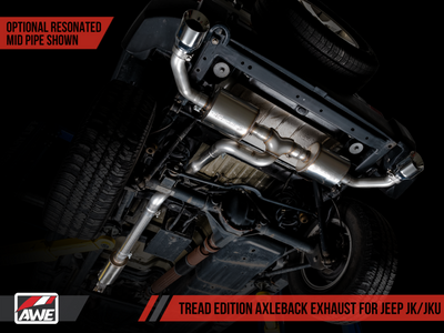 AWE Tuning 07-18 Jeep Wrangler JK/JKU 3.6L Tread Edition Axle-Back Dual Exhaust - Chrome Silver Tips