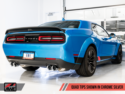 AWE Tuning 2015+ Dodge Challenger 6.4L/6.2L Non-Resonated Touring Edition Exhaust - Quad Silver Tips