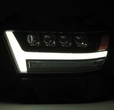 AlphaRex 19-20 Ram 1500HD NOVA LED Proj Headlight Plank Style Matte Blk w/Activ Light/Seq Signal/DRL