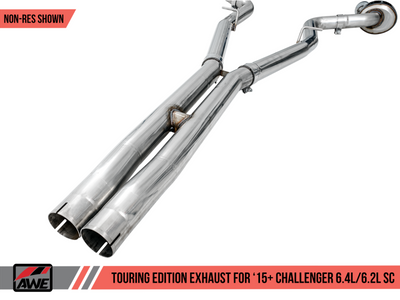 AWE Tuning 2015+ Dodge Challenger 6.4L/6.2L Non-Resonated Touring Edition Exhaust - Use Stock Tips