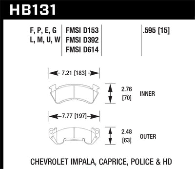 Hawk Chevy C20/R20 / C2500/R2500 / C30/R30 Pickup DTC-70 Front Race Brake Pads